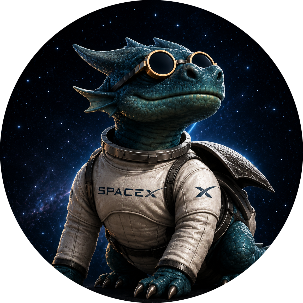 $DRAGON mascot: a dragon in a space suit